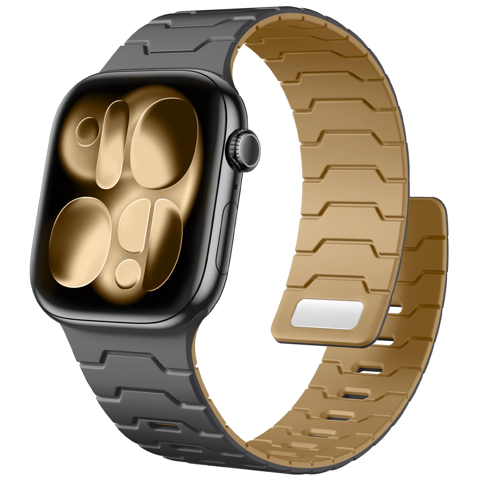 Ouwegaga Magnetic Silicone Watchband Compatible with Apple Watch Ultra Band 49mm 46mm 45mm 44mm 42mm for Men, Sport Strong Magnet Replacement Strap for iWatch Series 11 10 9 8 7 6 5 4 1 SE Ultra 3 2