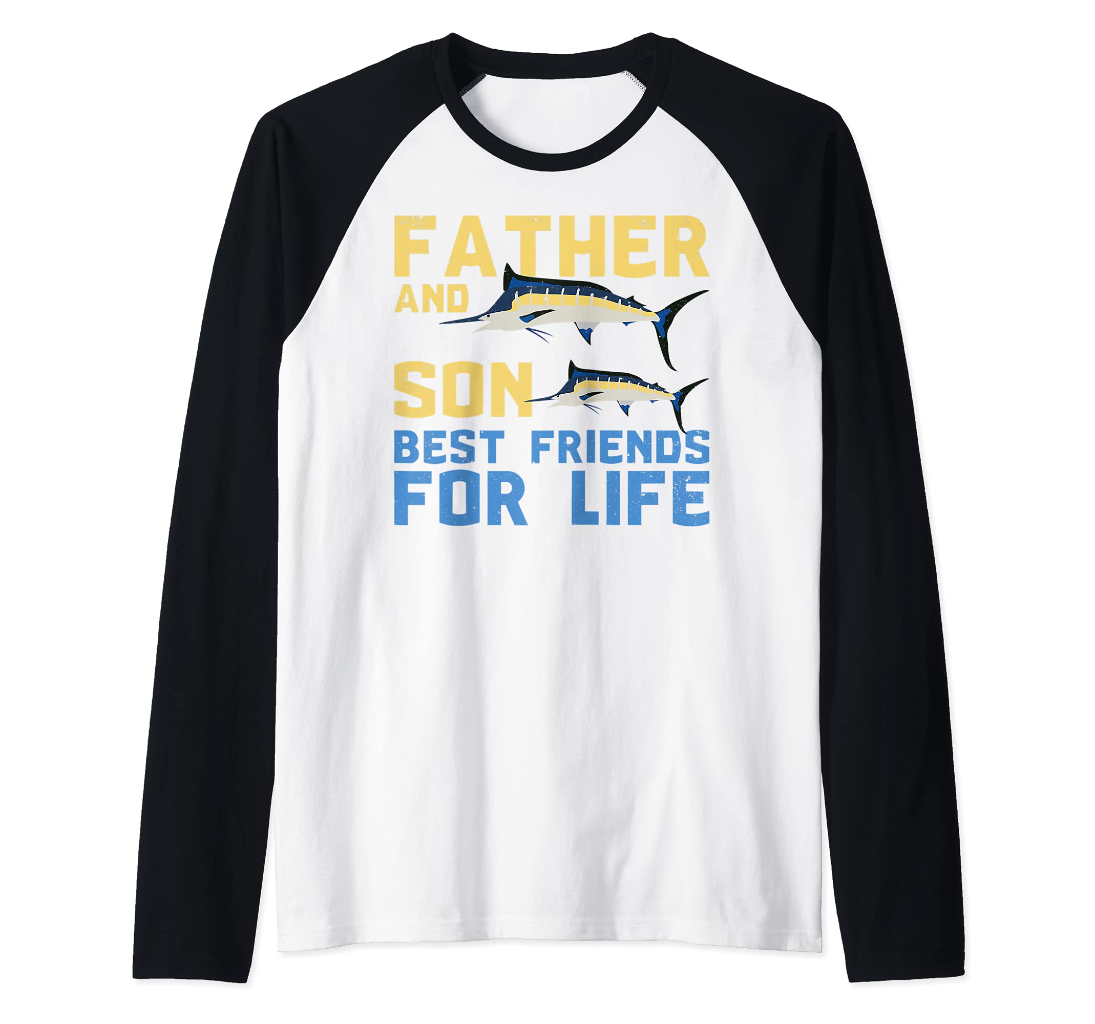 Father and Son Best Friends for Life Matching Fishing Raglan Baseball Tee