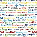 Celebrate Seuss! Book Titles White Fabric By The Yard