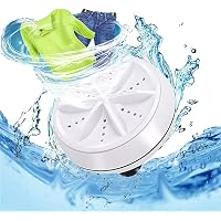 Portable Ultrasonic Turbine Washing Machine,Mini Compact Turbo Washer, Turbine Sterilizes Washer with USB Power for Home…