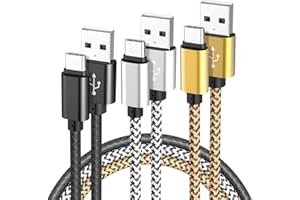 UNISAME USB C Cable, 3Pack 10ft Heavy Duty Braided USB Type C Fast Charging Cables for Samsung Galaxy S21 S20 S10 Note 20 10 9, iPad Pro Air Mini, Surface Pro Go, LG Moto Oneplus