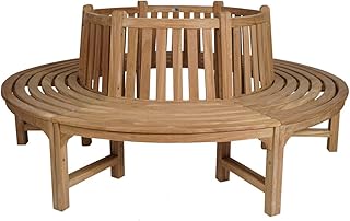 KMH®, 360° Baumbank (Kreis) mit Rückenlehne aus massivem Teakholz! (#102092)