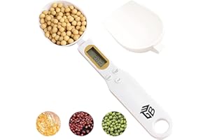 3T6B Digital Spoon Scale Electronic Measuring Spoon with 2 Replaceable Spoons, Food Coffee Weigh Scale High Precision for Home 500/0.1g, Digital Food Spoon Scale, Kitchen Scales with LCD Display