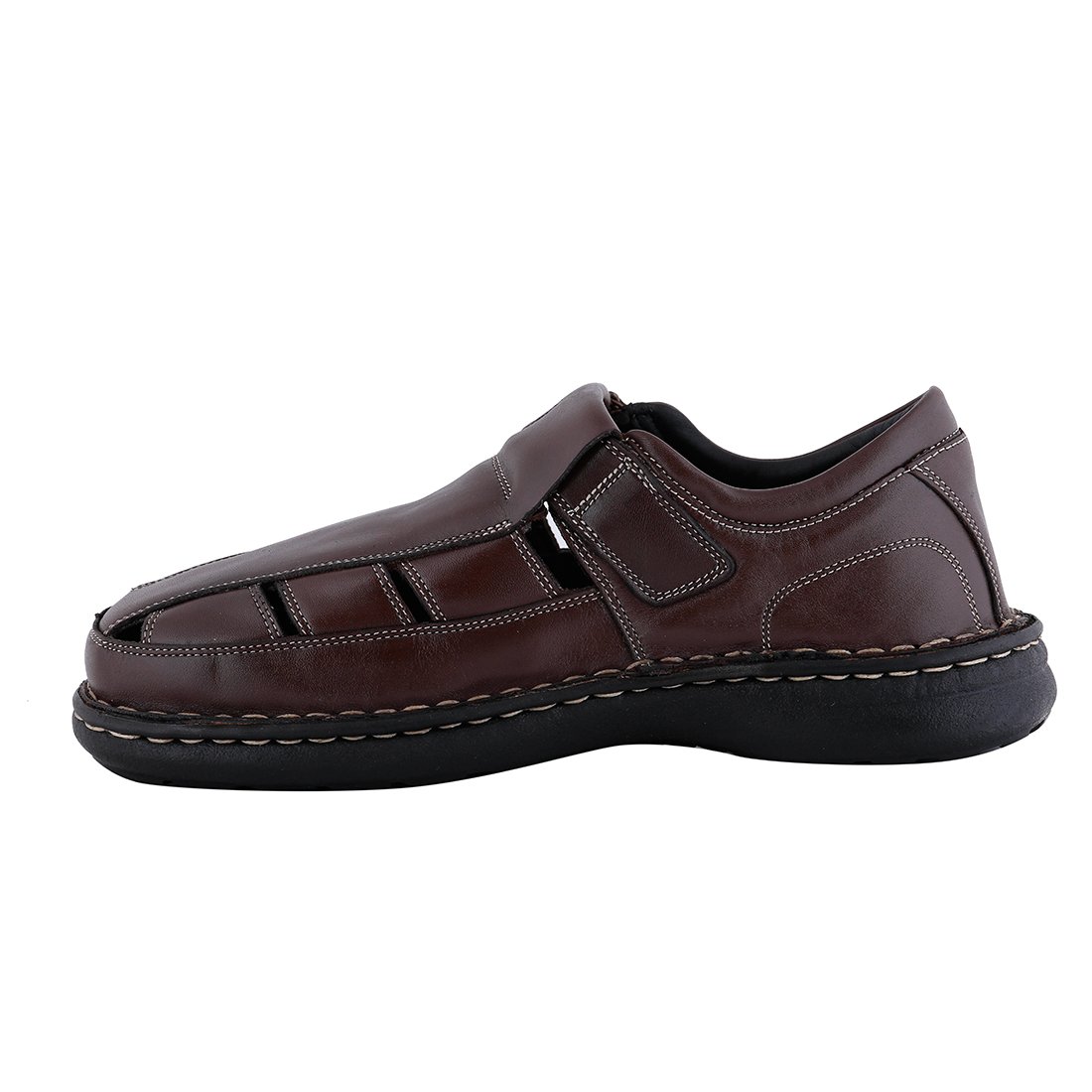 amster men's brown genuine italian leather sandals