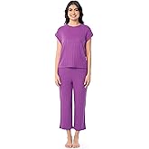 Fruit of the Loom womens Dolman Sleeve and Cropped Pant Sleep Set