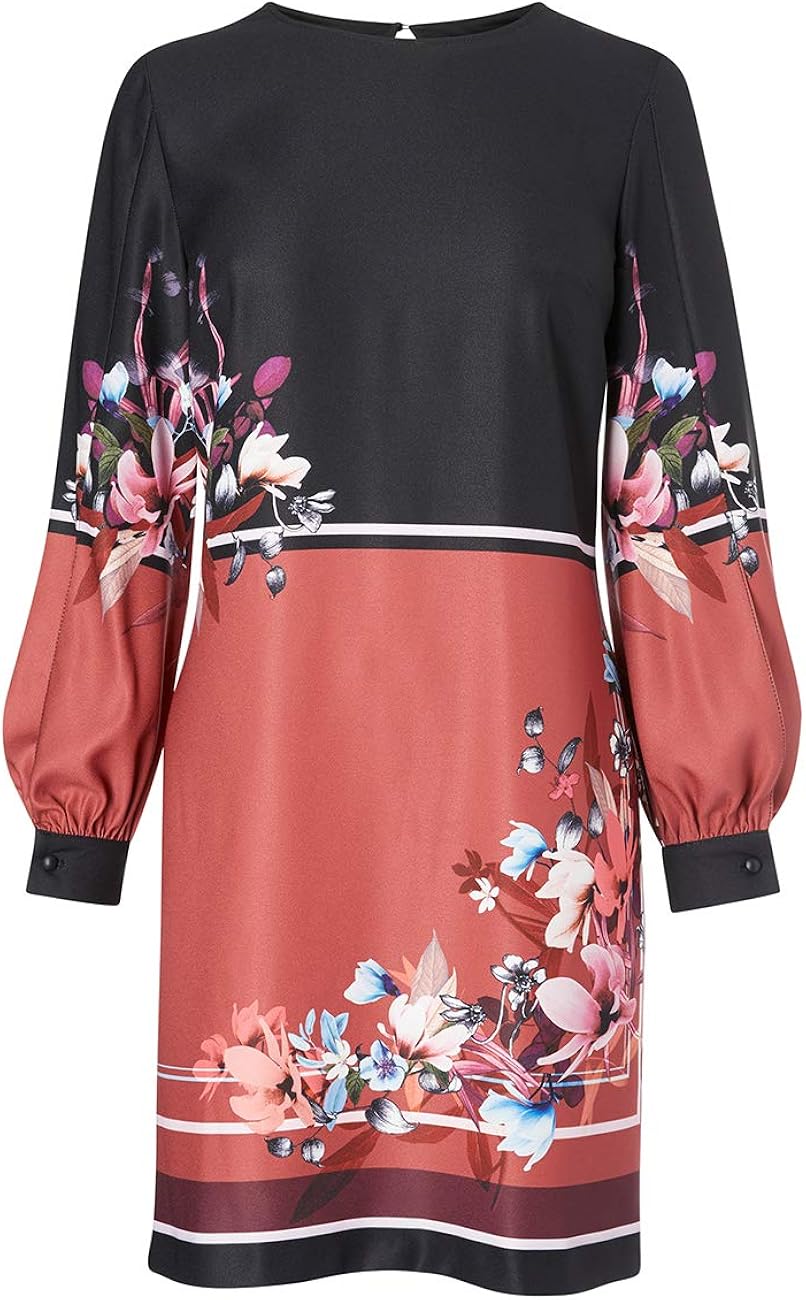 lipsy kia border print shift dress