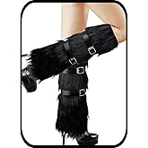 Urieo Knit Winter Leg Warmers Bow White Knitted Long Footless Socks Warm Y2K Christmas High Leg Sleeves for Women