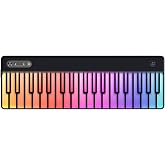 PartyKeys 36-Key Smart Piano, Portable Modular RGB MIDI Keyboard, Black | Portable RGB smart piano for guided play, music games and custom tools; connect by Bluetooth MIDI, USB-C or PartyStudio
