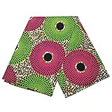 African Print Head Wraps Extra Long 72”x23” Head Scarf Tie for Women Soft Polyester Material(Circle)