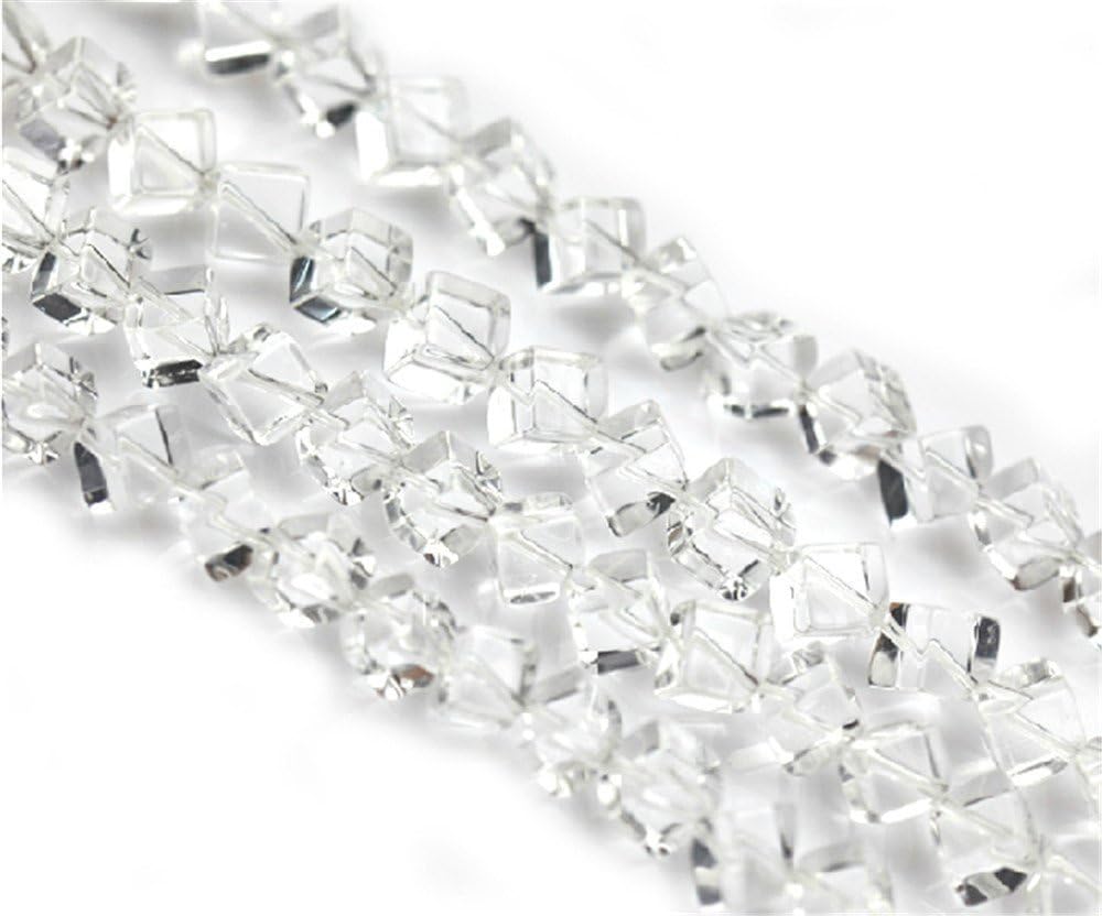 6mm-10mm Grade A Natural White Crystal Quartz Cube Beads Clear Quartz Cube Beads 13 Inch Strand for Jewelry Making (GW43) (6mm6mm6mm)