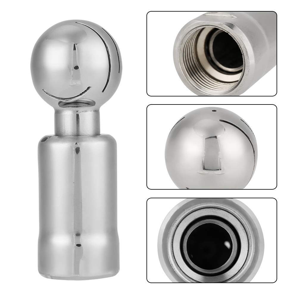 Samfox Stainless Steel Rotating Spray Ball - 360° Spray Coverage, Cleaning Diameter 1m-6m, 3/4 Inch Thread