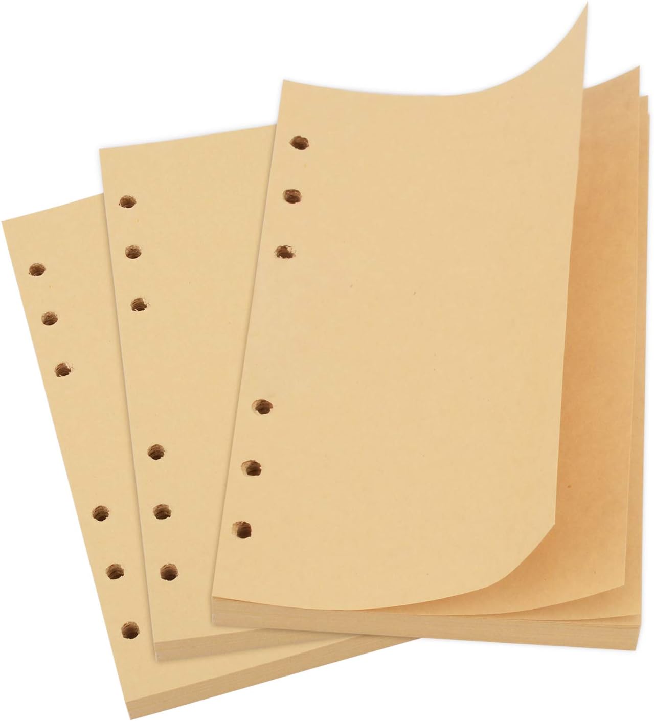 A5 / A6 Journal Refill Paper, Leather Journal Refills Lined for Refillable Notebooks Journals, Lined Craft Paper, 6-Hole Punched Inserts, 80 Sheets/Pack, 3 Pack (Blank, A6)