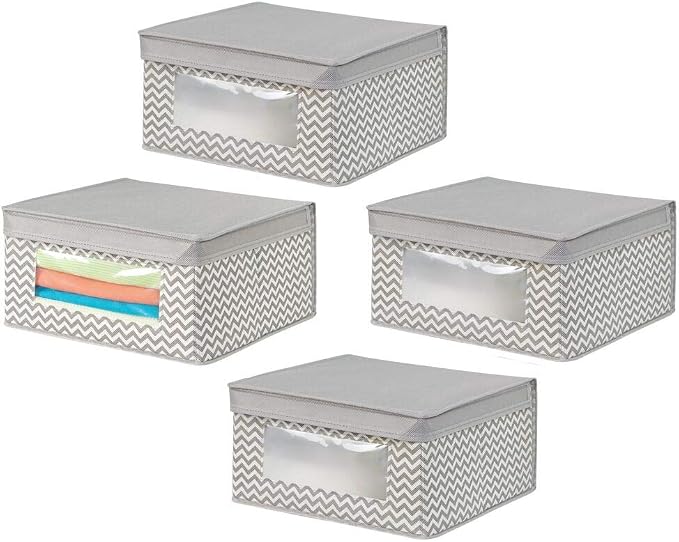 mDesign boite de rangement en tissu (lot de 4) – panier de rangement