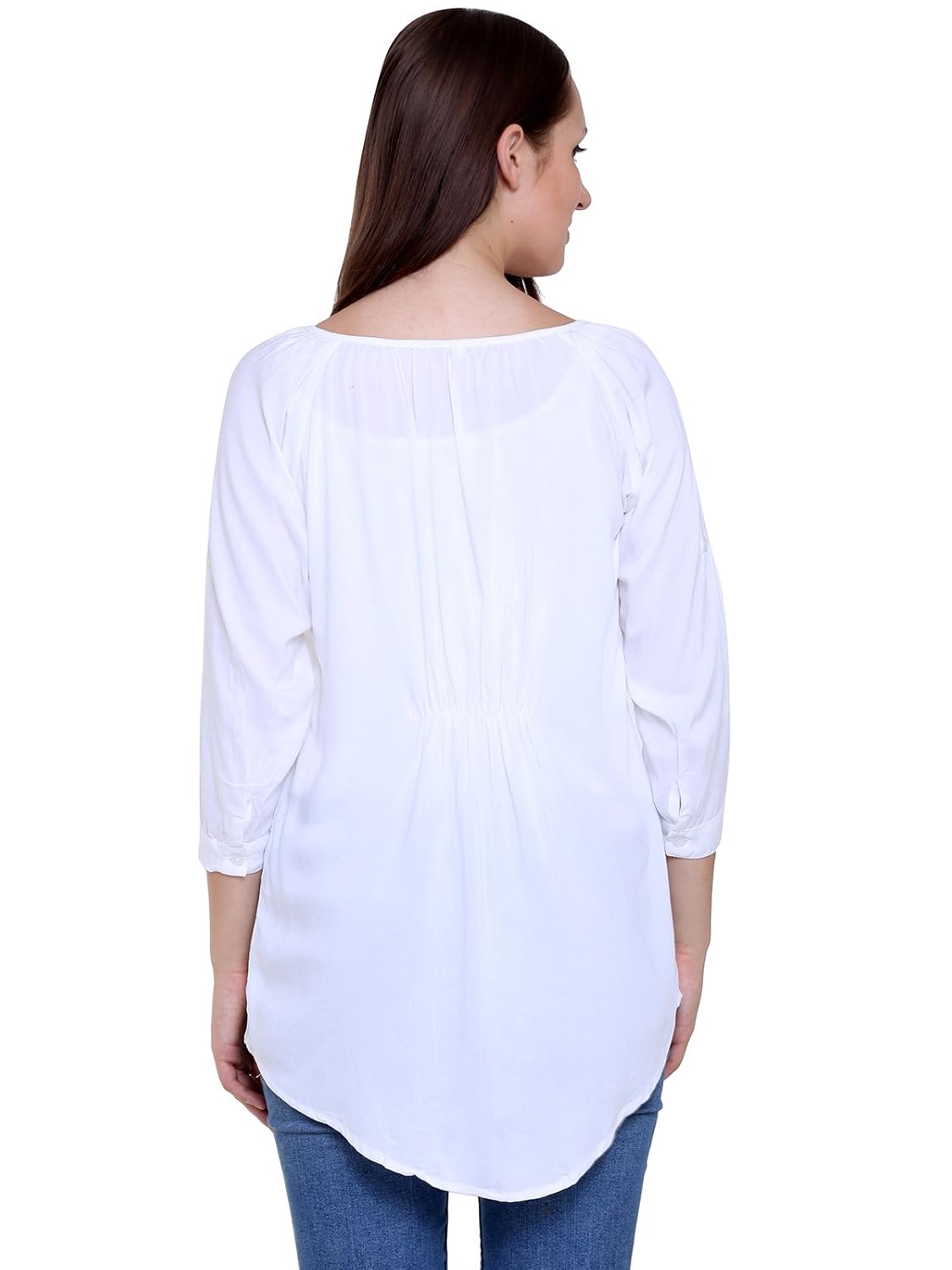 papsara white rayon women long top