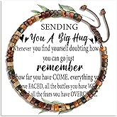 WETDNGQI Inspirational Gifts Bracelets for Women: Healing Natural Stone Bracelets - Get Well Soon Gifts for Women Best Friends Sister Girls - Life is Tough But So are You Bracelet