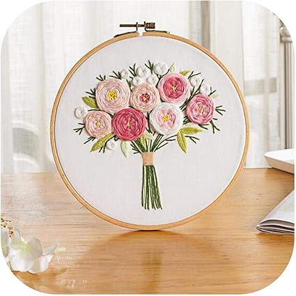 Amazon Co Jp Diy刺繍スターターキット 種類のdiy刺繍花手仕事初心者のためのクロスステッチキット絵画刺繍フープ家の装飾 J ホーム キッチン