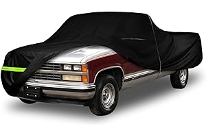 SAPUBK Waterproof Car Cover Compatible with Chevrolet C/K 1500/2500/3500 1988-1999, 2 Door Regular/Standard Cab Short Bed 300D All Weather Classic Car Covers with Zipper Door for Snow Rain Protection