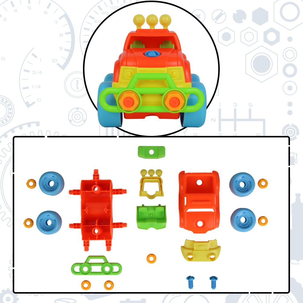 Nuheby Take Apart Cars Toy Disassemble Building Toys Construction Vehicles 2 in 1 Disassembly Racing Cars Educational Toys for Boys Girls 3 4 5 Years Old