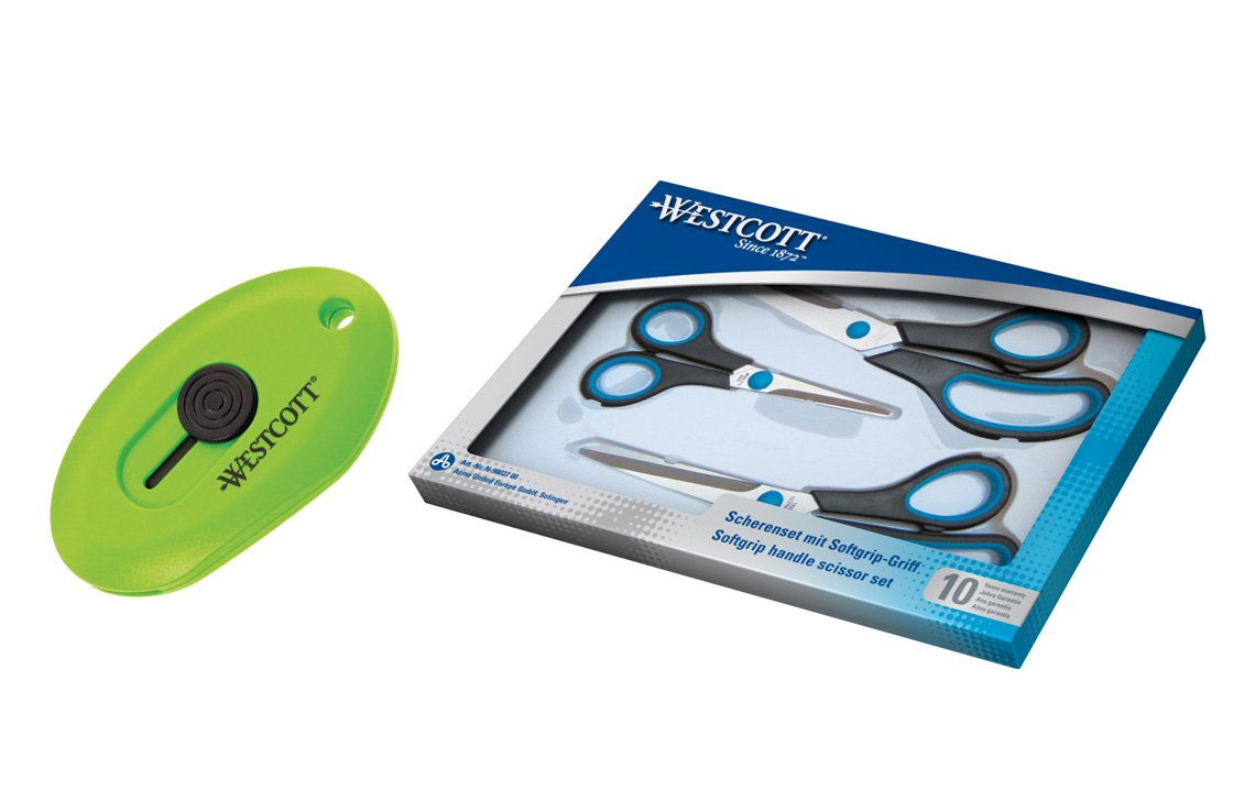 Westcott "Combipack Easy Grip" Scissor Kit with Mini Cutter 90027-16474