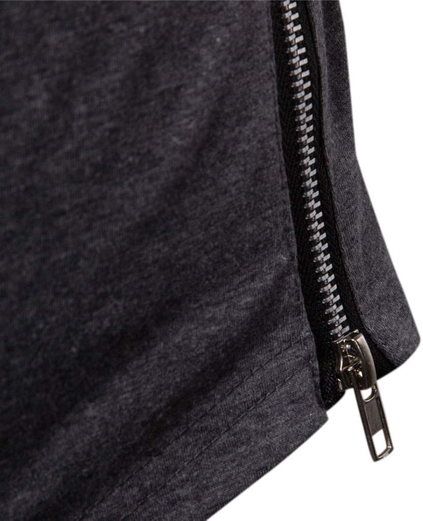 Mens Face_Cover Button Sports Sleeveless/Short/Long Sleeve Vest Hooded Splice Large Open-Forked Male Tank Tops Shirt Blouse: Clothing