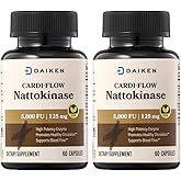 DAIKEN Nattokinase 5,000 FU, High Potency Nattokinase Supplement, Non-GMO & Vegan, Lab Tested, 60 Capsules (Pack of 2)