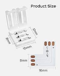 JACKYLED 8mm 3-Pin LED Connectors for LED Strip