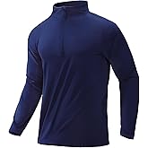 MIER Mens Quarter Zip Pullover Dry Fit Lightweight 1/4 Zip Long Sleeve Shirts for Athletic Running Golf Hiking, UPF 50+