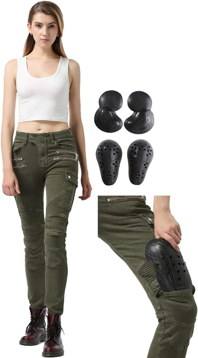 female biker pants