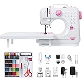 Sewing Machine for Beginners, Mini Sewing Machine with 5 Replaceable Presser Feet, Extension Table, 12 Built-in Stitches, Portable Sewing Kit, Christmas Gifts for Kids, Teen Girls, Adults