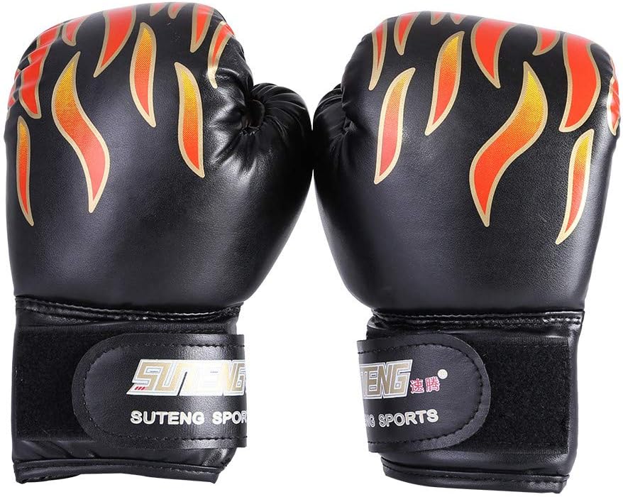 Wotryit Kids Boxing Gloves, Child Punching Gloves for Punch Bag Training, Fit 3 to 8 Years, Black