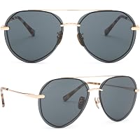 VICI x DIFF Lenox Black Frame Aviator Sunglasses Amazon.com: DIFF Lenox Black + Grey, Designer Oversized  main image 4