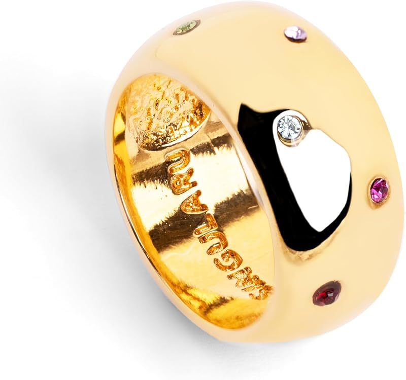 Anello da donna Curve Rainbow Placcato Oro