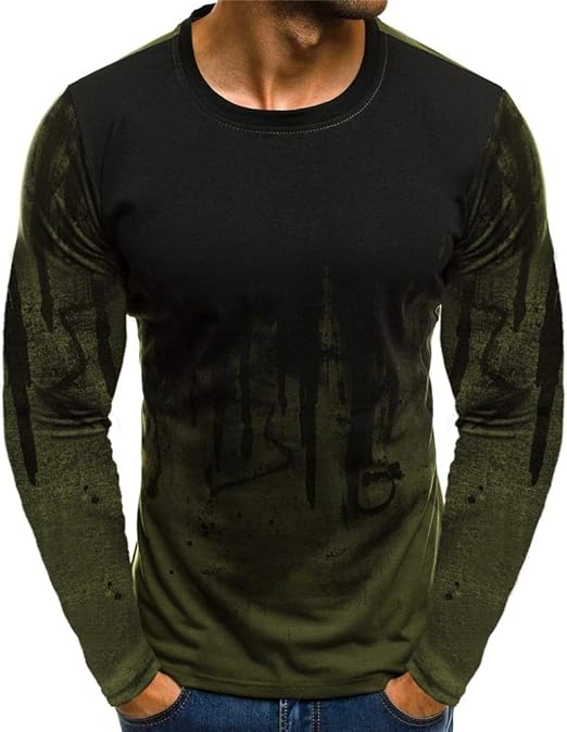 Yishelle Camiseta para Hombre, Graffiti de los Hombres Impreso gráfico Cuello Redondo Jersey Tops Camisa de Manga Larga Camiseta Tops Ropa Interior atlética Adulto Jersey Casual Wear Regular Fit: Amazon.es: Hogar