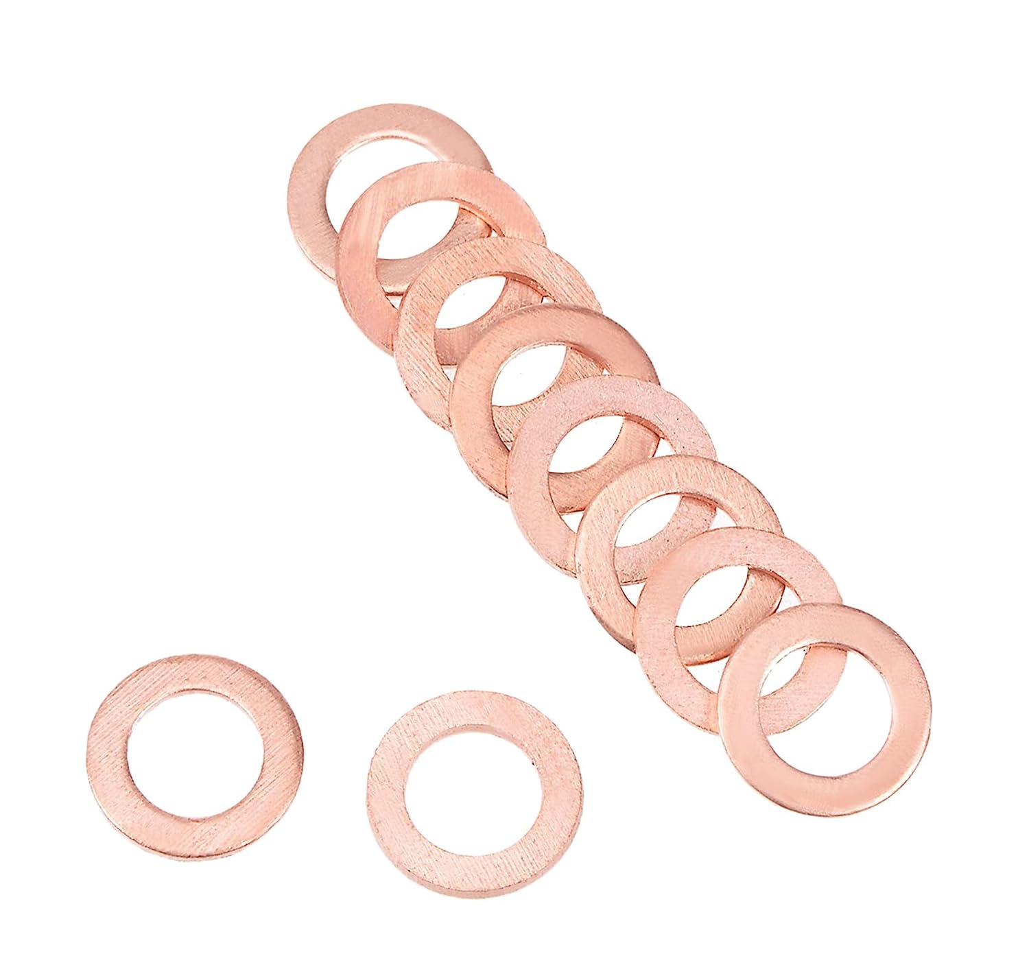 50 Pcs Metric Copper Flat Washer Sealing Ring for Screw Bolt Nut M6 x 10mm x 1mm
