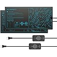 AC Infinity SUNCORE A3X2, Dual Waterproof Seedling Mats with Heat Controllers 10" x 20.75", UL & MET Certified Heating Pads, for Indoor Gardening, Hydroponics, Germination, Cloning