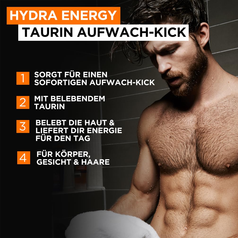 L'Oréal Men Expert XXXL Duschgel und Shampoo für Männer, Duschbad zur Reinigung von Körper, Haar und Gesicht, Herren Körperpflege für langanhaltende Frische mit Taurin, Hydra Energy, 1 x 1000 ml 2
