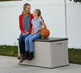 LIFETIME Heavy-Duty Outdoor Storage Deck Box Desert Sand Wood Look 439 L view 2