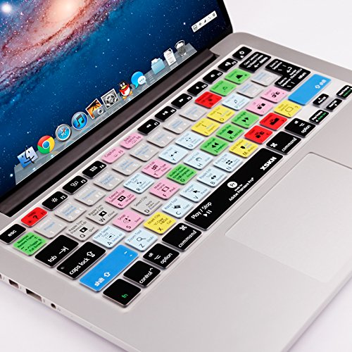 XSKN Adobe Premiere Shortcuts Keyboard Skin Silicone Hotkeys Keyboard Cover for Macbook Air 13 & Macbook Pro 13 15 17, Retina (US / European ISO Keyboard)