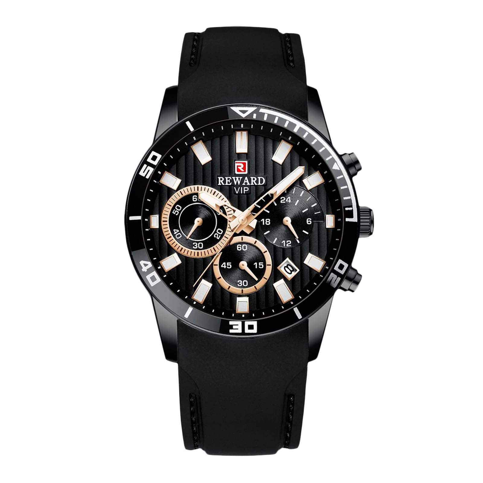 RORIOS Mens Watches Analogue Quartz Watch with Silicone Band Fashion Chronograph Wrist Watch Luminous Casual Watch for Men