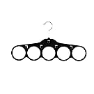 Home Basics Velvet Tie Hanger, Black, 4-Pack