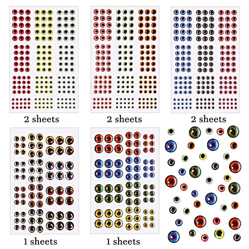 Gejoy 1242 Stück 3D 4D Angelaugen Oval Angelköder Augen Realistisches Angelauge für die Herstellung von Angelködern… – Bild 4