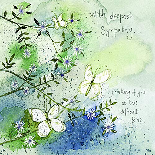 Alex Clark Deepest Sympathy Butterflies Card