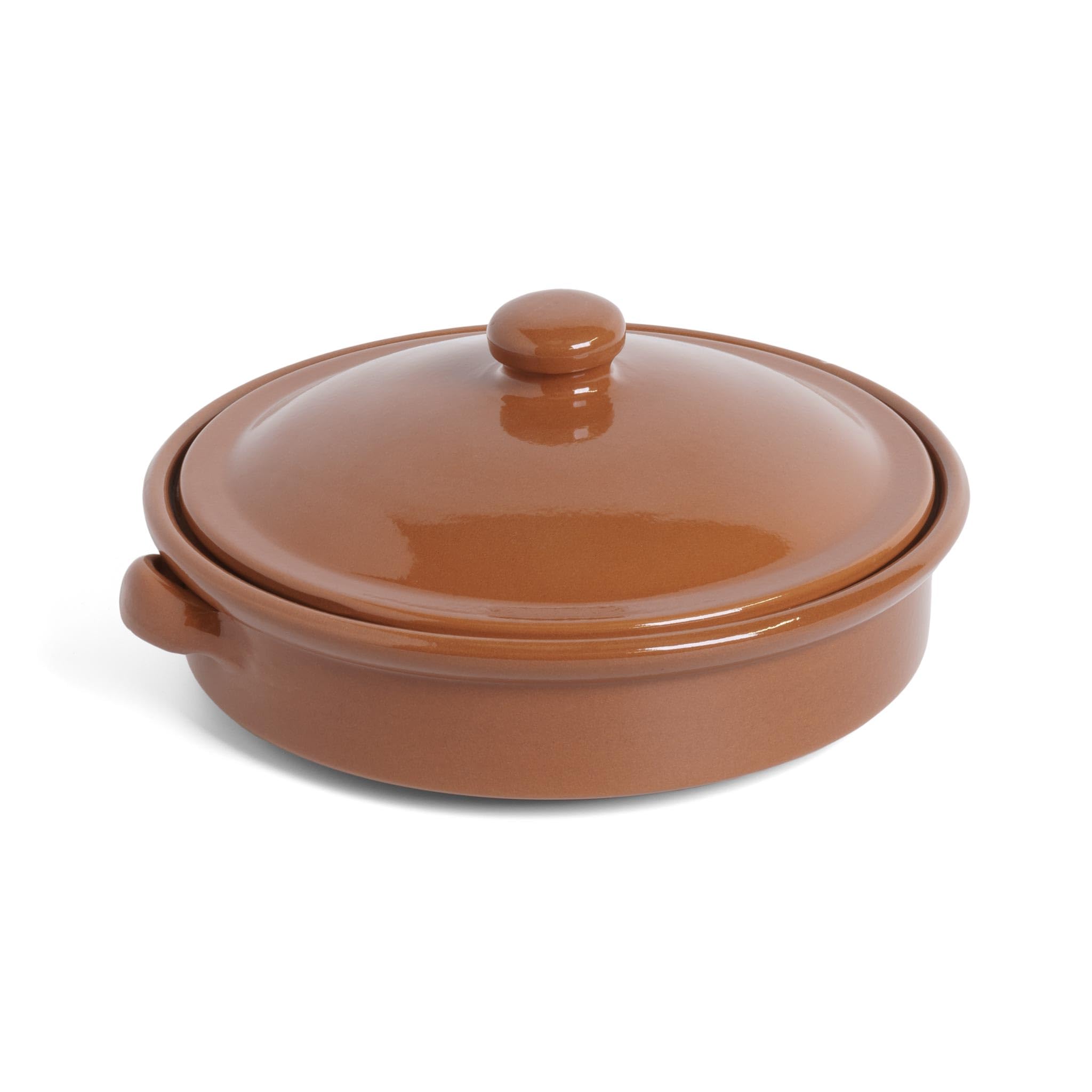 Amazing Cookware Natural Terracotta Round Dish with Lid 20cm