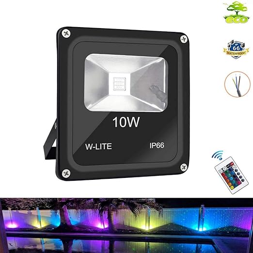 Foco RGB con mando a distancia, 10 W, LED, cambio de color, foco ...