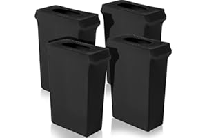 Windyun 4 Pcs 23 Gallon Black Spandex Stretchable Trash Can Cover Wedding Party Fundraiser Decorations for Home Garden (Not Include Trash Can)