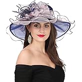 SAFERIN Women's Organza Church Fascinator Bridal Tea Party Wedding Hat