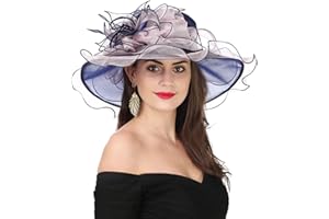 SAFERIN Women's Organza Church Fascinator Bridal Tea Party Wedding Hat