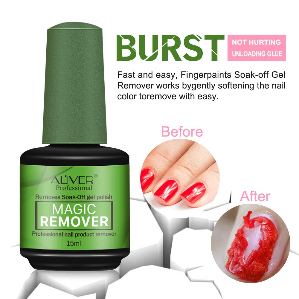 2Pack Magic Nail Polish Remover, Professional Easily & Quickly Removes Soak-Off Gel Nail Polish in 3-5 Minutes, Don't Hurt Nails : Beauty