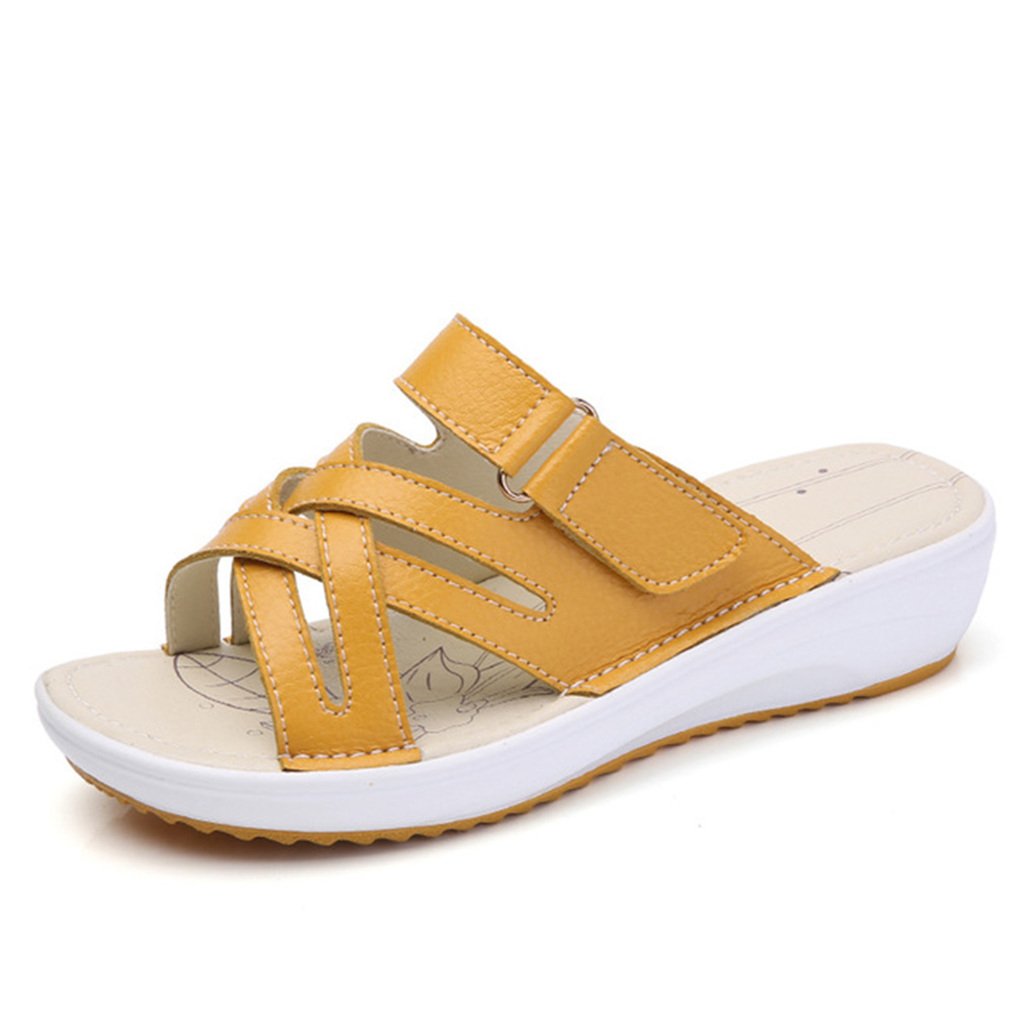 orange wedge flip flops