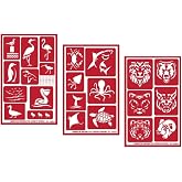 3 Armour Etch Over N Over Reusable Glass Etching Stencils Set | Wild Life Animals, Sea Creatures, Birds Theme